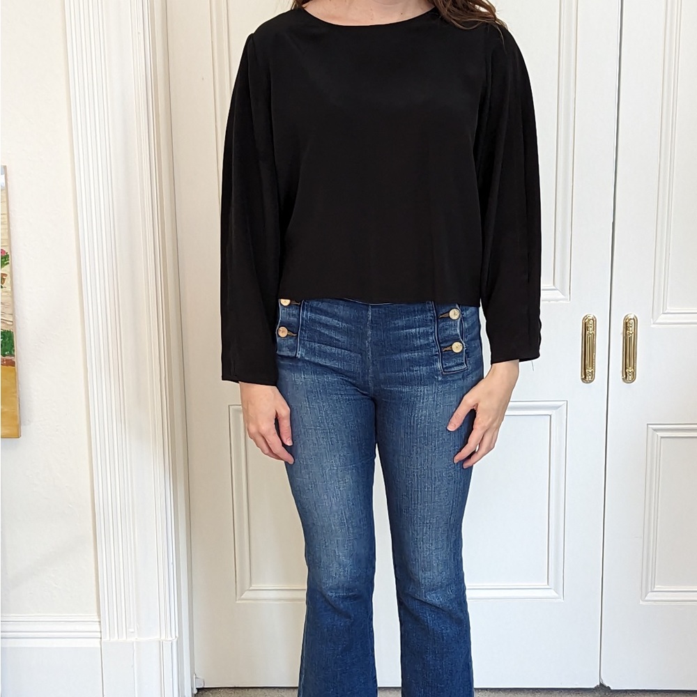 Like New Amour Vert black silk top